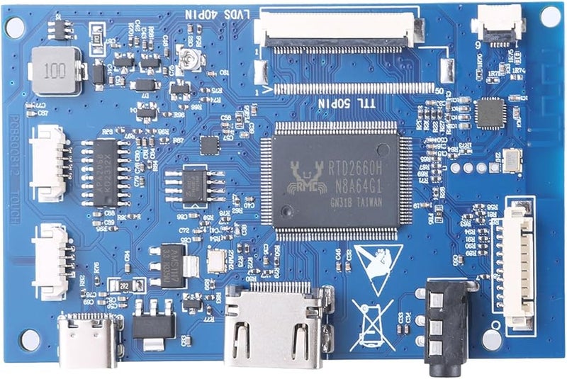 7 Inch 40 Pin LVDS LCD Screen Driver Board With Capacitive Touch Controller - Image 1